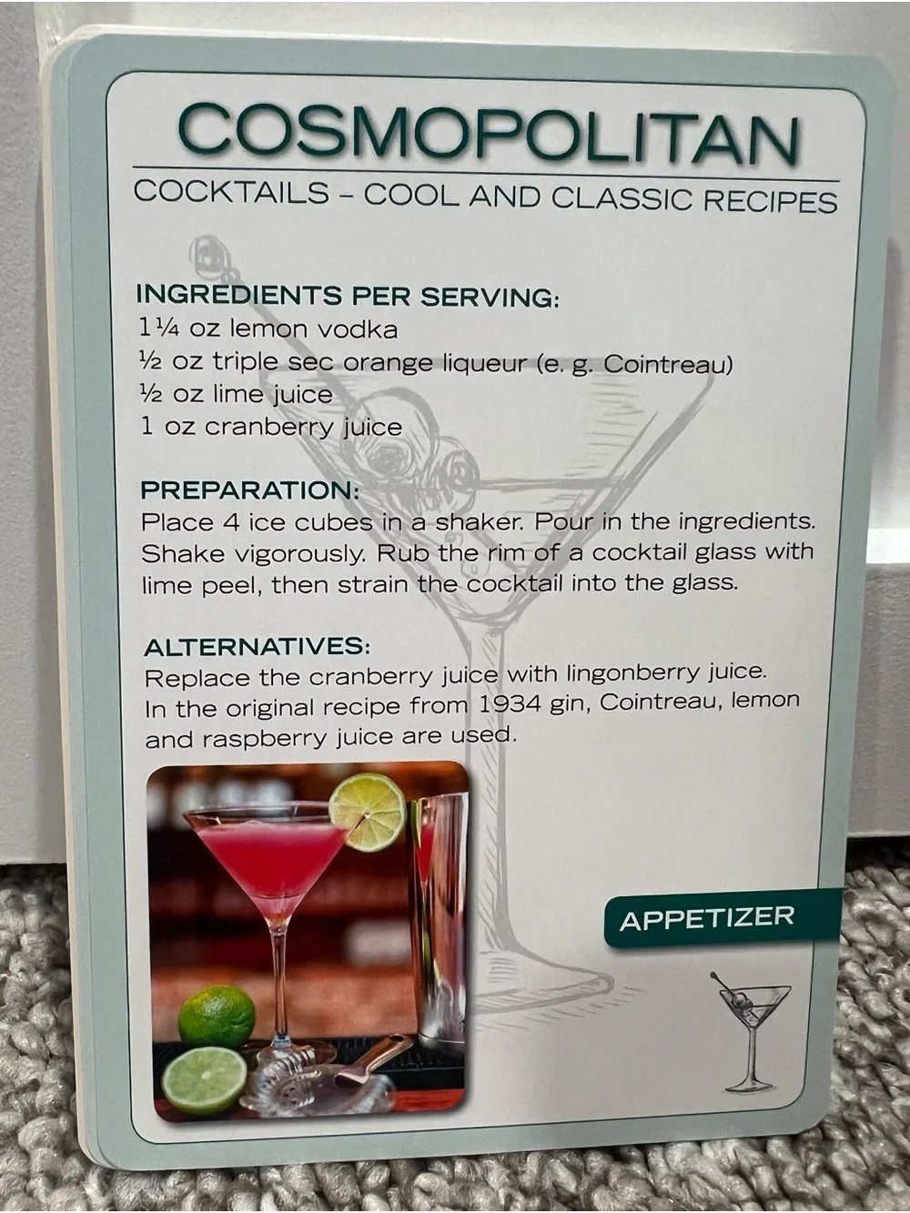 The Little Box of Cocktails Recipe Cards Set of 52 w/ Tin Shirley McGee